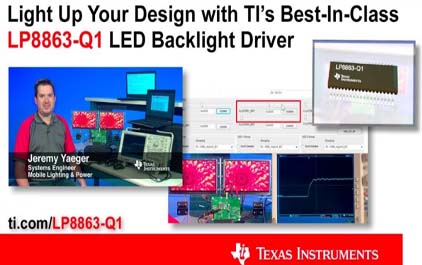 利用TI一流的LP8863-Q1 LED背光驱动器点亮您的设计