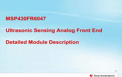 1.4 超声波流量测量 - MSP430FR6047超声波感应模拟前端
