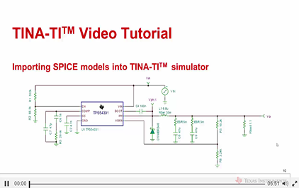 导入SPICE模型到TINA-TITM仿真软件