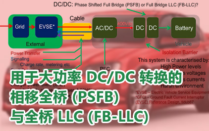 用于大功率 DC/DC 转换的相移全桥 (PSFB) 与全桥 LLC (FB-LLC)